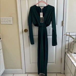 Wayf Deep Green Long Sleeve Dress